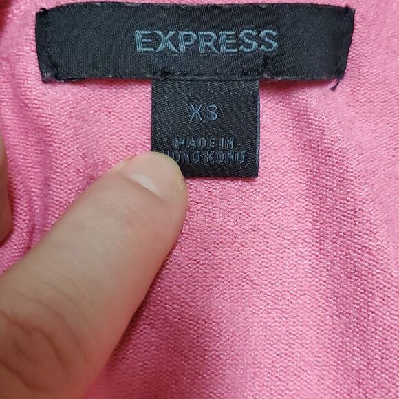 Express Womens y2k 2000s Pink Longsleeve Open Front Cardigan - Picture 4 of 6